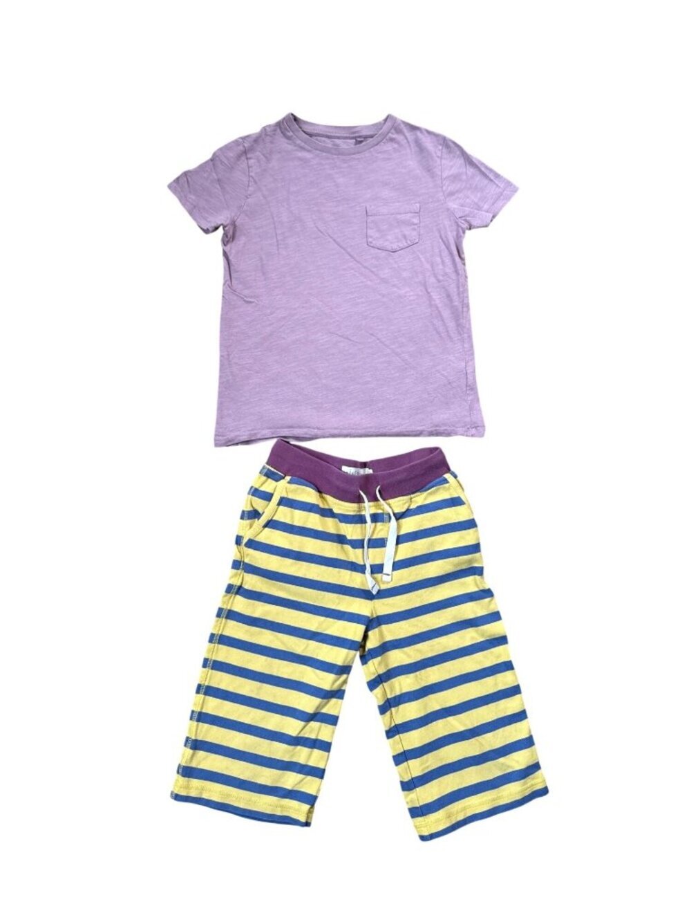 Mini Boden Boys Purple Tee & Striped Baggie Shorts Bundle 8-9Y/9Y